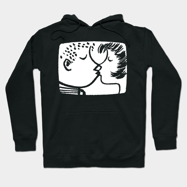 Kissing Illustration Design Hoodie by DankFutura